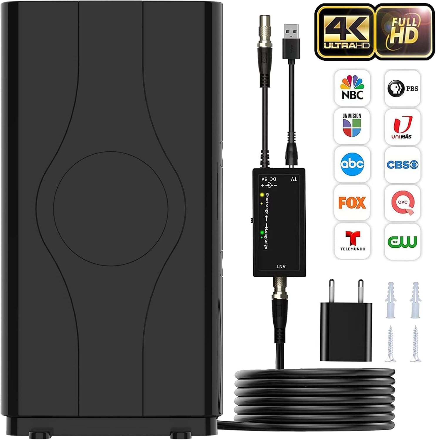 TV Antenna- Amplified HD Digital Indoor HDTV Antenna Long 400+ Miles Range 360&deg