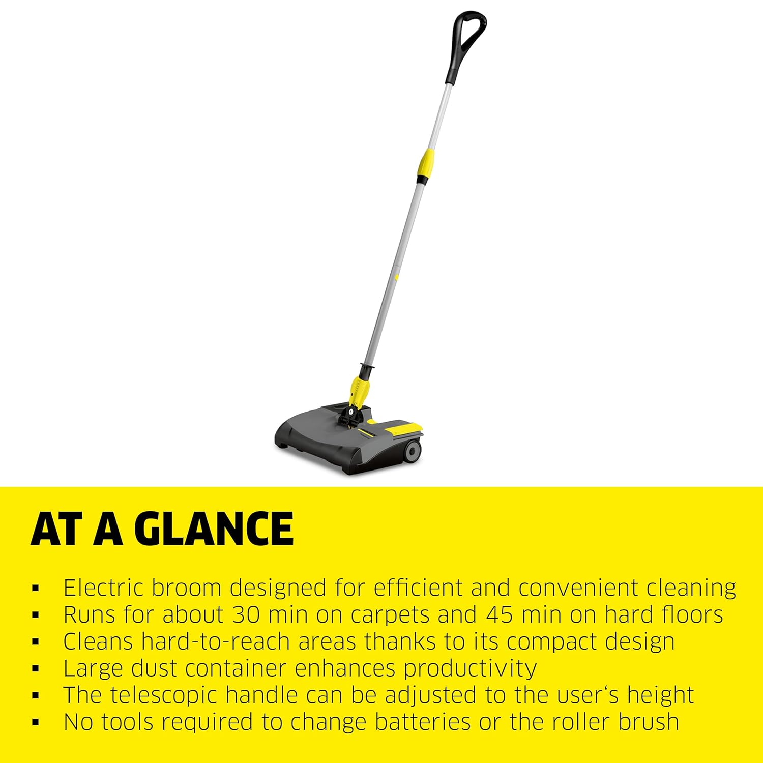 K&auml;rcher - Commercial Electric Floor Sweeper - EB 30/1 - Multi Surface - Compact and Cordless - 12" Working Width