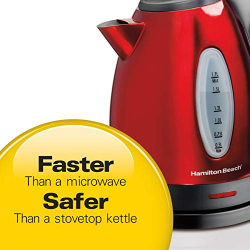 Hamilton Beach Electric Tea Kettle, Water Boiler & Heater, 1.7 Liter, Cordless Serving, 1500 Watts for Fast Boiling