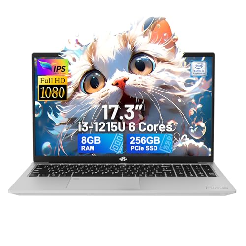 NIMO 17.3" IPS FHD-Laptop, Intel 6 Cores i3-1215U 16GB RAM 512GB SSD (Beat Ryzen 5 7520U
