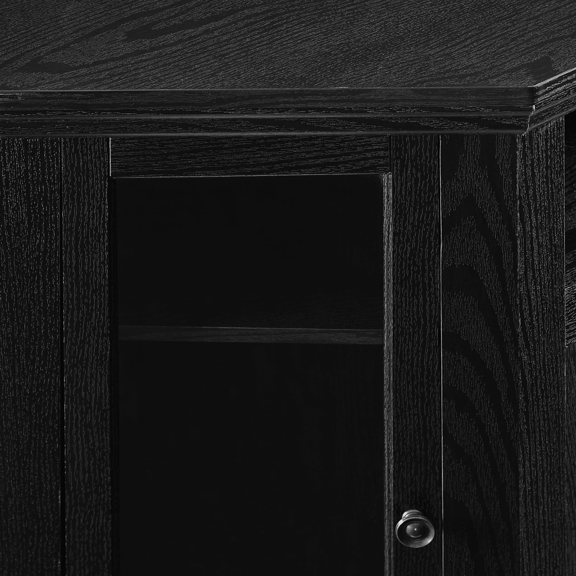 Walker Edison Black Corner Fireplace TV Stand for TVs Up to 50"