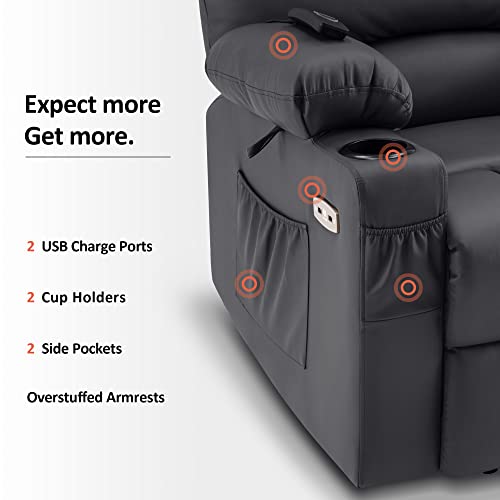 MCombo Oversized Power Lift Recliner Chair for Elderly, Lift Chair with Heat and Massage, Lift Recliner for Big and Tall, Cup Holders