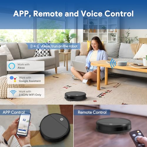 Robot Vacuum and Mop: 2-In-1 Robotic Vacuum Gyroscope Navigation Z-Zag Cleaning & Alexa/APP Control& Tangle-Free& Schedule Cleaning