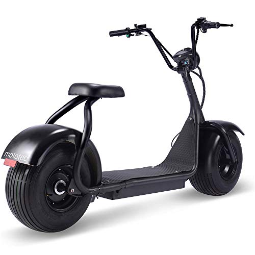MotoTec Fat Tire 60V 18Ah 2000W Lithium Electric Scooter Black - Radiant Selections