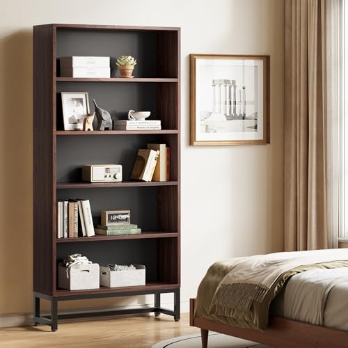 70.8 Inch Tall Bookcase and Bookshelf with Closed Back Shelf, 5-Tier Large Bookcases Organizer with Storage Shelves
