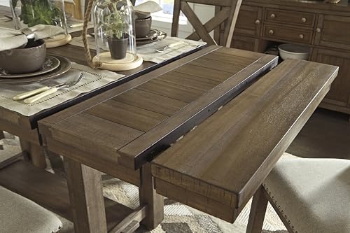 Signature Design by Ashley Robbinsdale Casual Removable Center Leaf Dining Extension Table with Trestle Base, White
