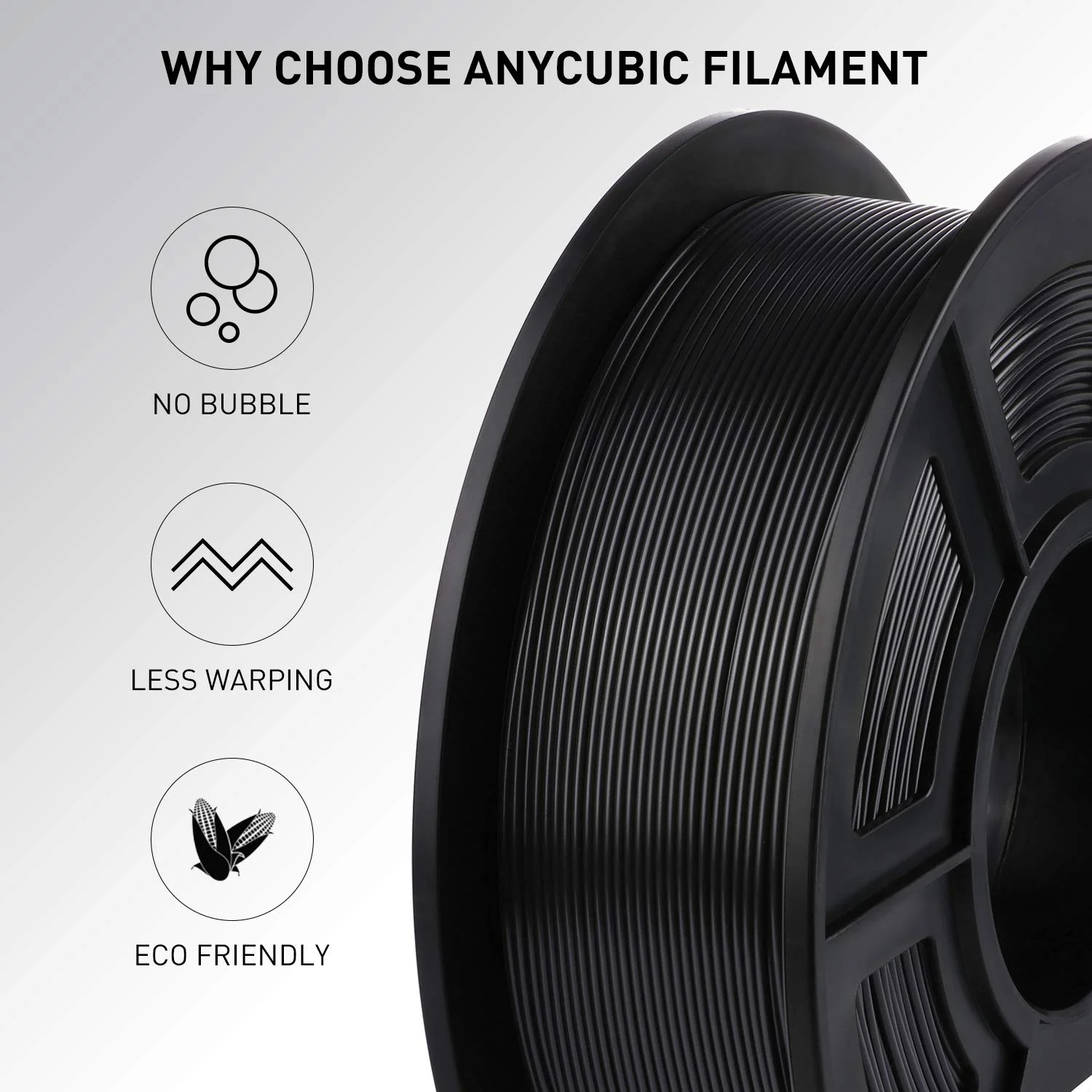 Anycubic Kobra Black Max FDM 3D Printer, Smart Auto Leveling with Self-Developed ANYCUBIC LeviQ Leveling+1 kg PLA - Radiant Selections