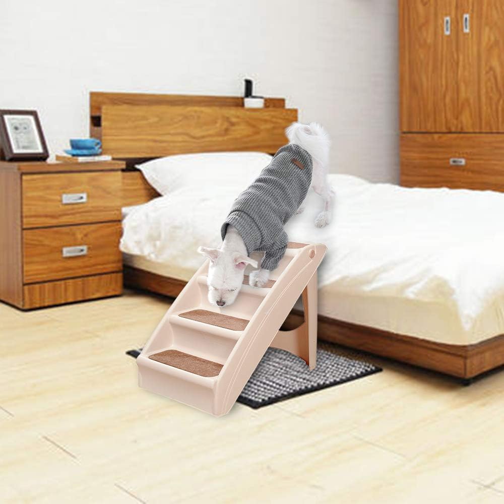 PAWISE Dog Stairs Foldable Steps for Puppy and Kitty, Dog Cat Ramp (Stair-1)