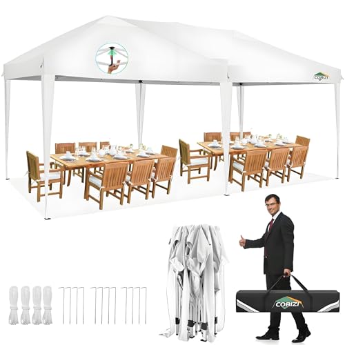 COBIZI 10x10 Pop up Canopy Tent Protable Canopy Tent with 4 Sidewalls Waterproof Commercial Instant Shelter for Parties, Wedding