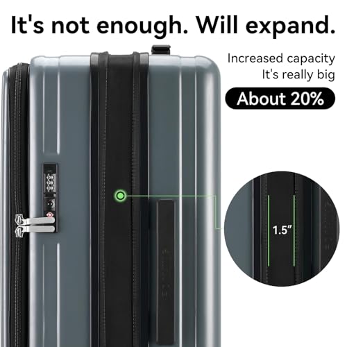 ROAMING Grace Expandable Carry On Luggage Airline Approved, 20 Inch Hardside Carry On Suitcase with Wheels