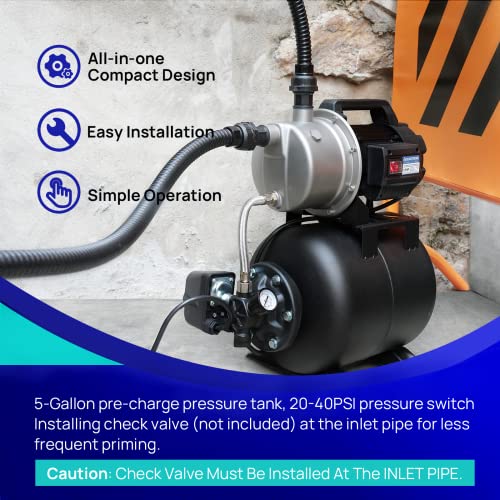 Aquastrong Portable Shallow Well Pump Garden Pump…
