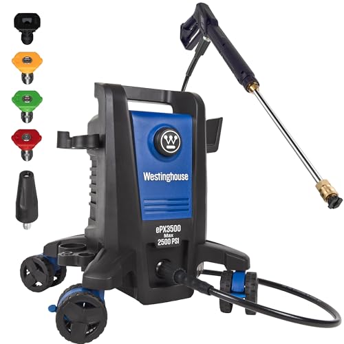 Westinghouse ePX3500 Electric Pressure Washer, 2500 Max PSI 1.76 Max GPM with Anti-Tipping Technology, Onboard Soap Tank, Pro-Style Steel Wand