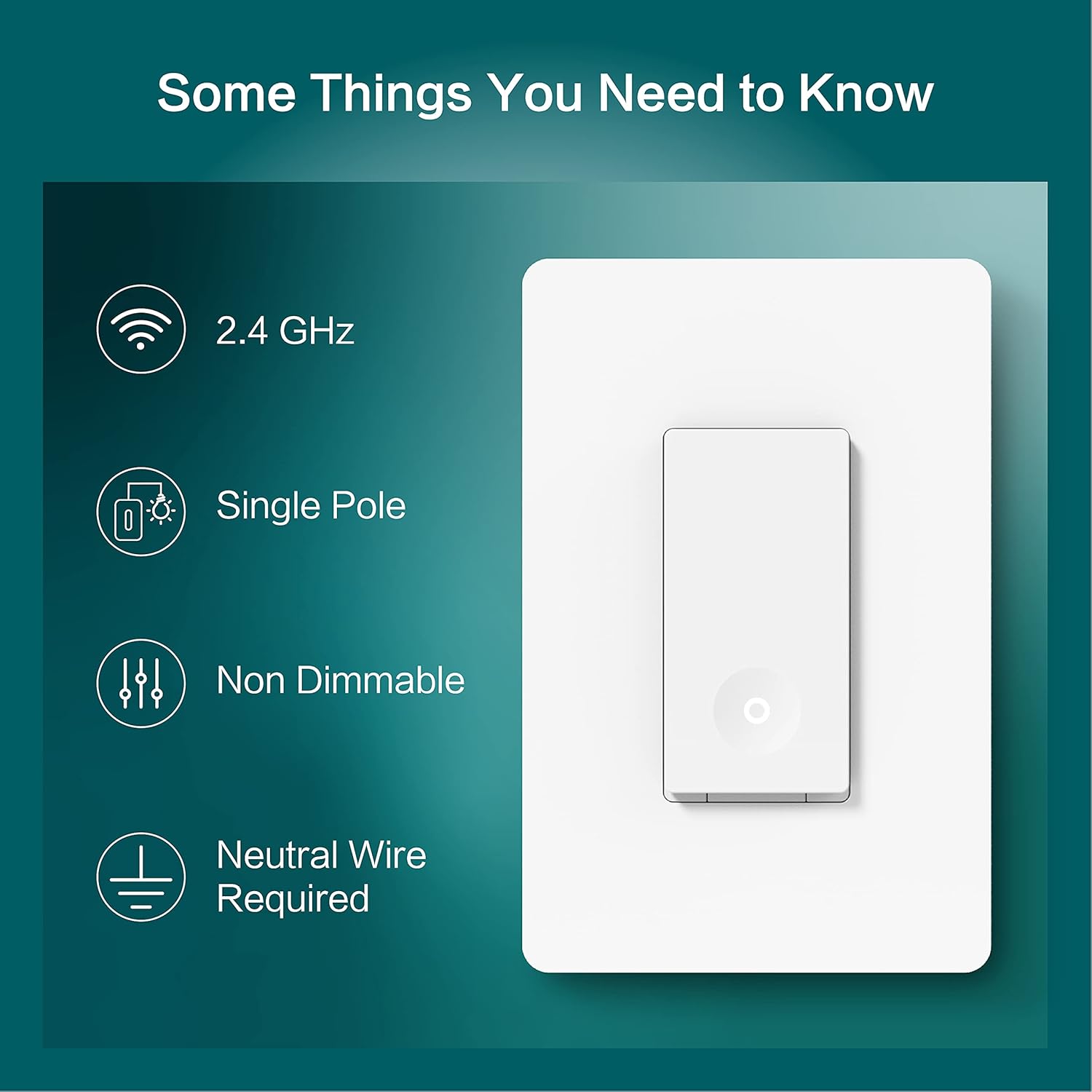 Smart Switch 4 Pack, Treatlife 2.4Ghz Smart Light Switch WiFi Light Switch Single-Pole, Neutral Wire Required, Works with Alexa