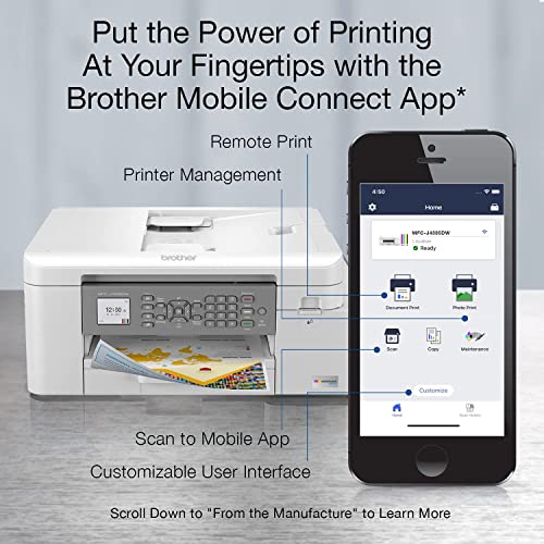 Brother MFC-J4335DW INKvestment Tank All-in-One Printer with Duplex and Wireless Printing Plus Up to 1-Year of Ink in-Box