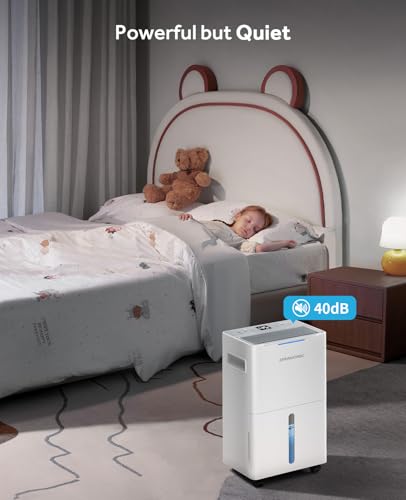 21 Pints Dehumidifier for Basement - 1500 Sq.ft Dehumidifiers for Home, Bedroom & Bathroom with Continuous Drain Hose, Intelligent Humidity Control
