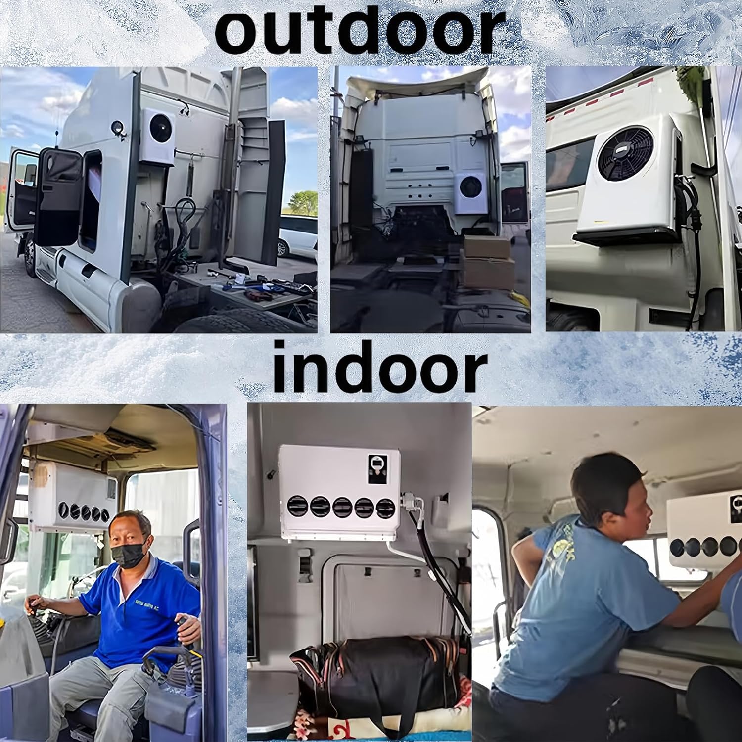 12V Split Air Conditioner 12000BTU AC Kit Fit for Cab Semi Truck Bus Caravan RV