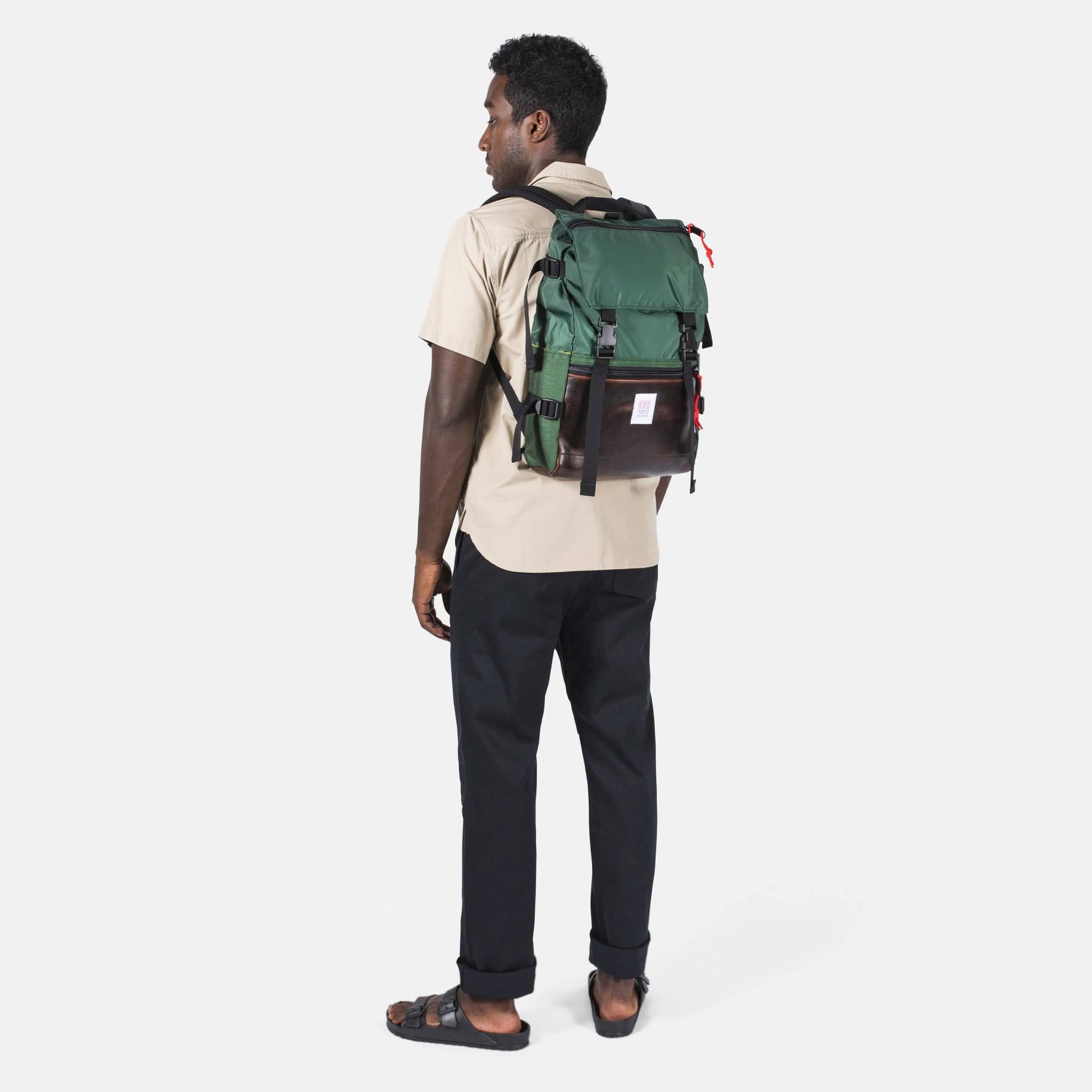 Topo Designs Rover Pack - Ballistic Black/Black Leather