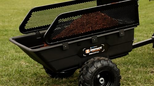 Impact IMPLEMENTS® 1500lb Utility Cart Cargo Trailer with Solid Steel Floor for Lawn/Garden Tractors, ATV's