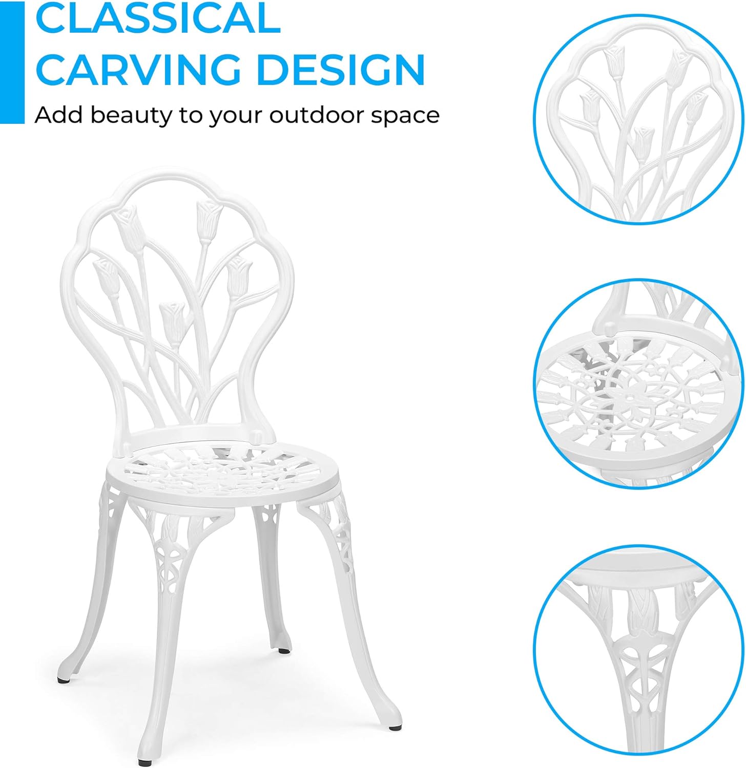 Laurel Canyon 3-Piece Cast Aluminum Patio Bistro Sets Antique Copper Finish Outdoor Furniture with Rust-Resistant Small Round Table and 2 Chairs for