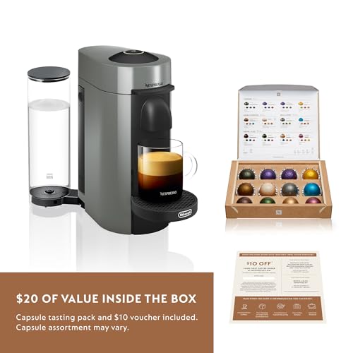 Nespresso Vertuo Plus Coffee and Espresso Maker by De'Longhi, Grey