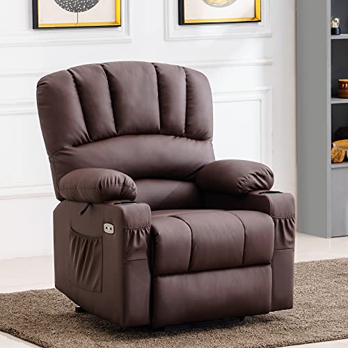 MCombo Oversized Power Lift Recliner Chair for Elderly, Lift Chair with Heat and Massage, Lift Recliner for Big and Tall, Cup Holders