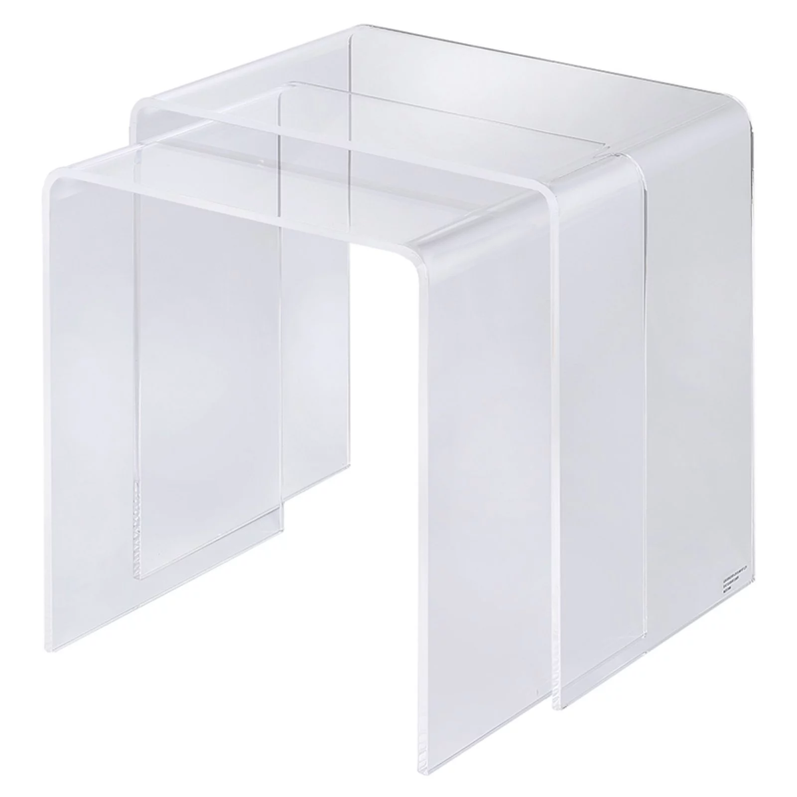 Fox Hill Trading Pure Decor Lucite and Acrylic Nesting Tables - Clear (Set of 2) - Curated Treasures Market