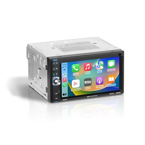 BOSS Audio Systems BCP62 Car Stereo - Apple CarPlay, Double Din, 6.2 Inch Capacitive Touchscreen, Bluetooth, No CD DVD Player, AM/FM Radio Receiver