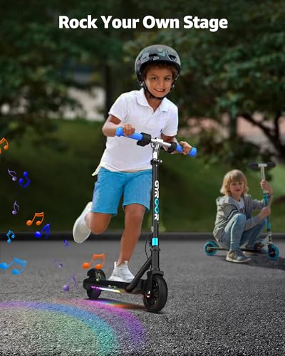 Gyroor H30 Max Electric Scooter for Kids, LED Dispaly, 150W Powerful Motor, Dual Brake System, Adjustable Height and Speed, Best Presents for Kids