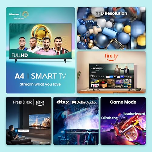 Hisense 40-Inch Class A4 Series FHD 1080p Smart Fire TV (40A4NF, 2025 Model) - DTS Virtual: X, Slim Bezel Design, Alexa Built in