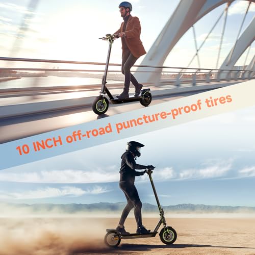 isinwheel Electric Scooter Adults, 38/32 Miles Range & 28/21 MPH Powered by 1000/800W Motor, 10" Pneumatic Tires