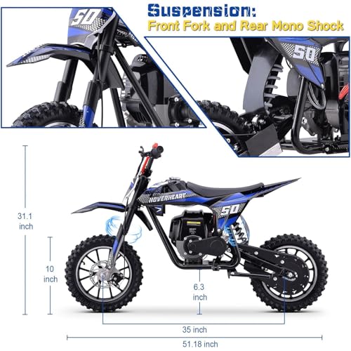 Superrio 49CC 2-Stroke Gas Power Mini Dirt Bike Dirt Off Road Motorcycle (Red)