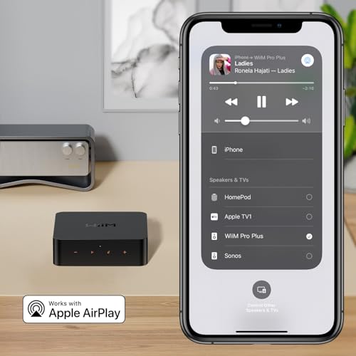 WiiM Pro AirPlay 2 Receiver, Google Cast Audio, WiFi Multiroom Streamer, Compatible with Alexa, Siri and Google Assistant