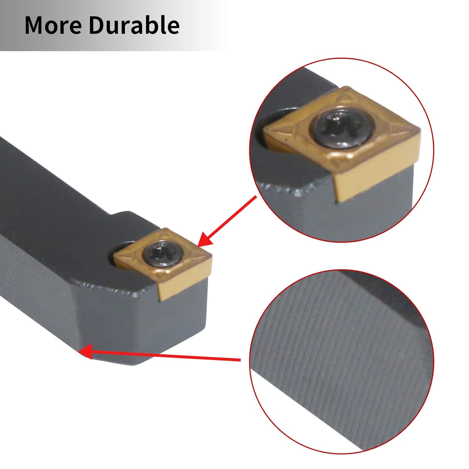 Indexable Lathe Turning Tool,1/2'' Shank 7 Pieces Carbide Turning Tool Set,Metal Lathe Tools Holder with Portable Case