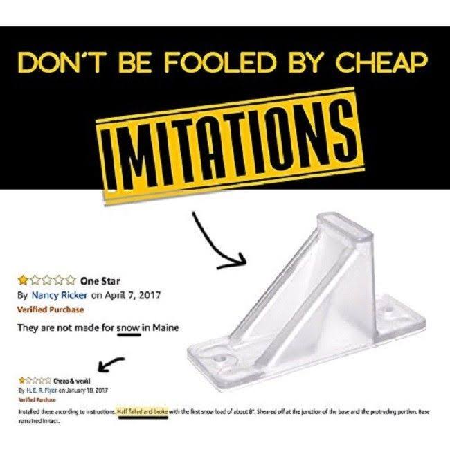 50 QTY Commercial Bulk Pack (Snow Guards, Perfect Seal Gaskets u0026 Screws) - Stop Snow from Sliding Off Your Roof