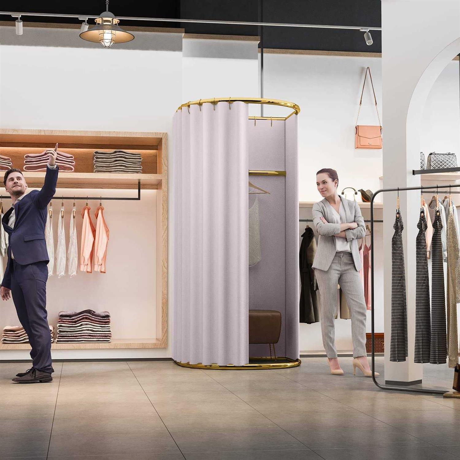 Madamera Clothing Store Fitting Room with Shading Curtain Portable Temporary Mobile Privacy Protection Dressing Room - Sports Supplies Online Store