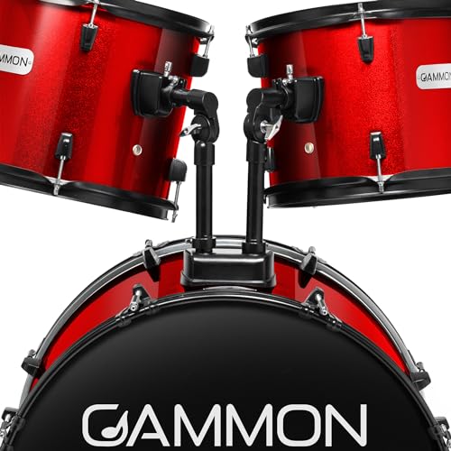 Full Size Complete Adult 5-Piece Drum Set with Cymbals, Stands, Stool, and Sticks - Blue
