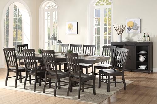 13-ps Kitchen Furniture Set Include 1 Dining Table, 10 Side Chairs and 2 Arm Chairs Formal Dining Table Set, Set for 12 Persons