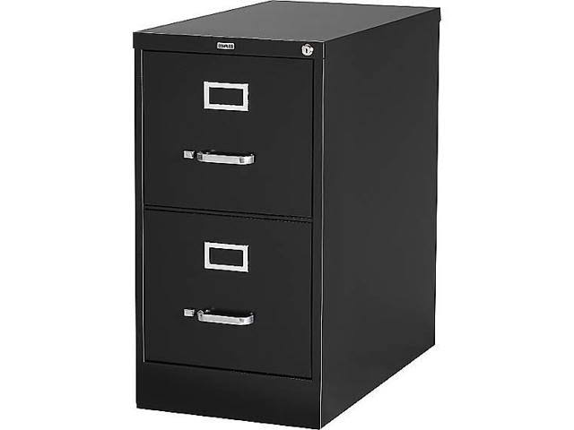 Staples 2-Drawer Letter Size Vertical File Cabinet, Black (26.5-Inch)
