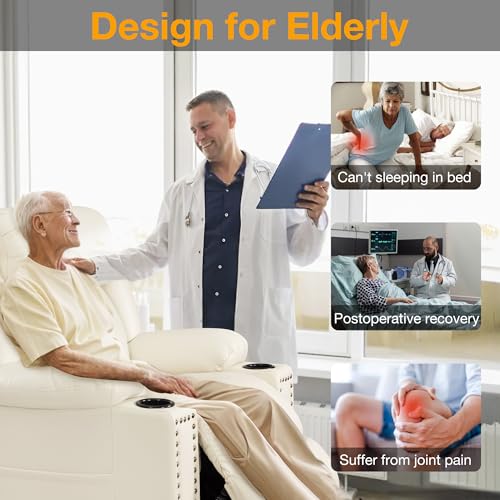 Triple Motor Large Power Lift Recliner Chair for Elderly with Heat and Massage, Lay Flat Lift Chairs for Seniors Infinite Position, Extended Footrest