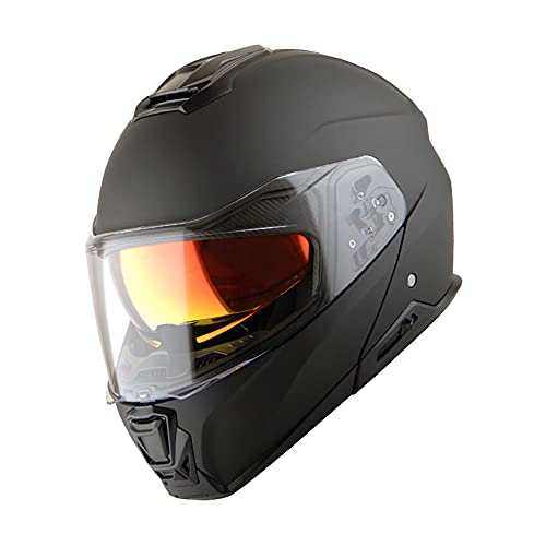 Martian Motorcycle Modular Full Face Helmet Flip up Dual Visor Sun Shield: HG362 Matt Black