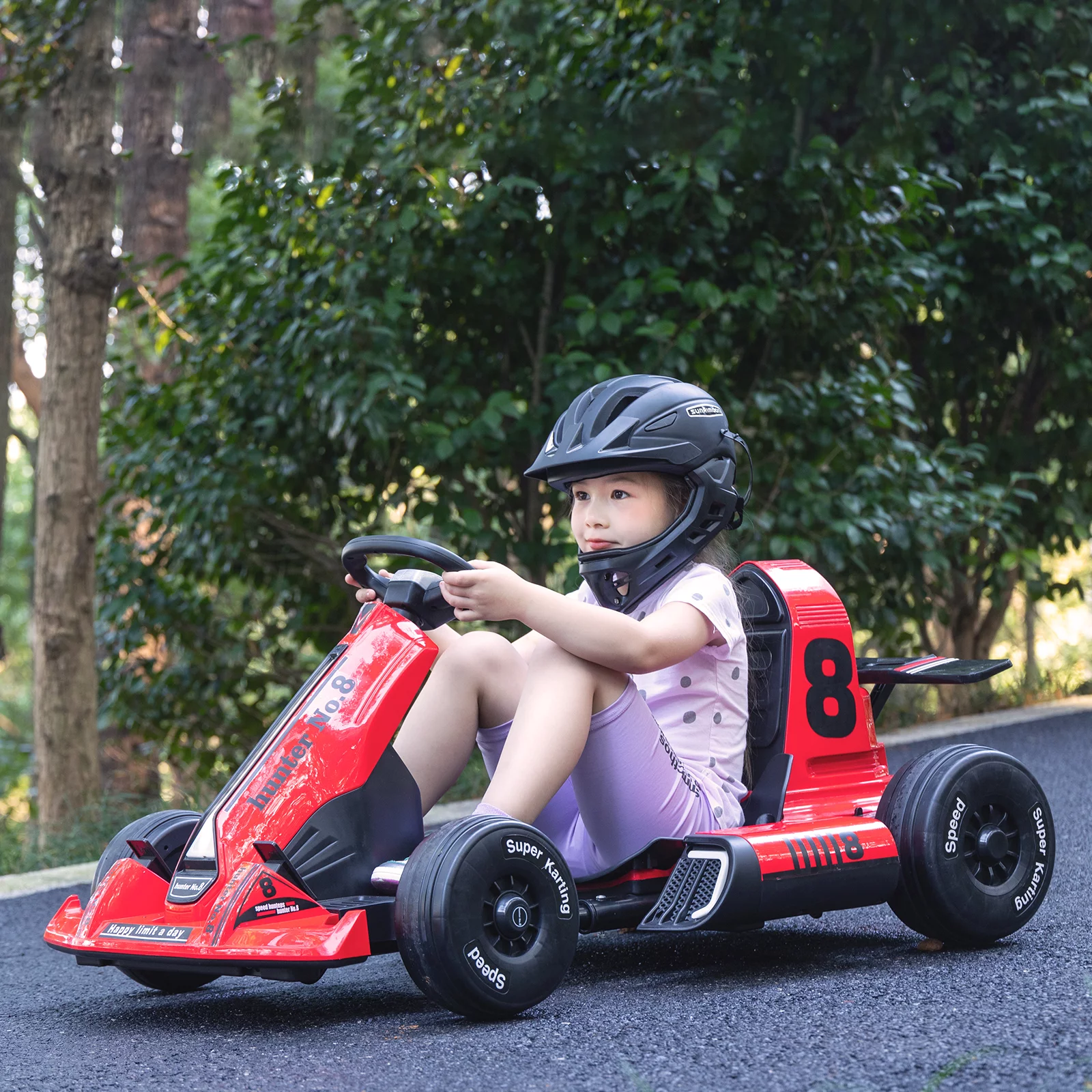KORIMEFA Electric Vehicles, Outdoor Race Pedal Go Karting Car for Kids Adults, Remote Control Powered Ride on Toys 12V