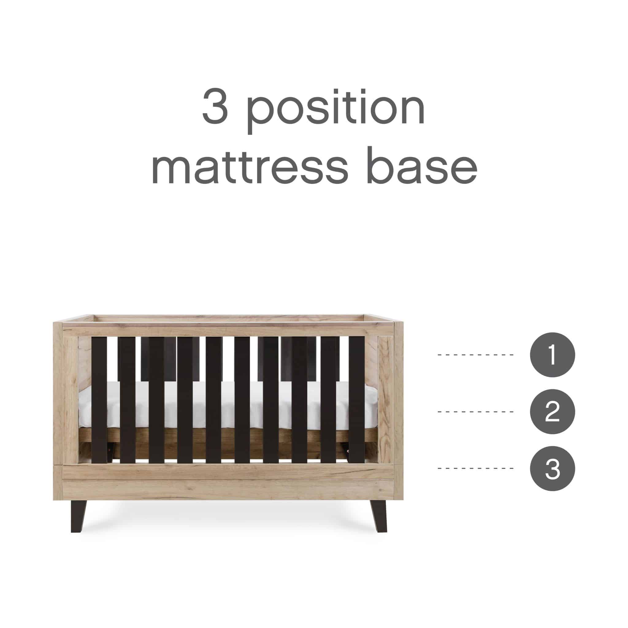 Tutti Bambini Como 4 Piece Nursery Room Set – Slate Grey/Distressed Oak
