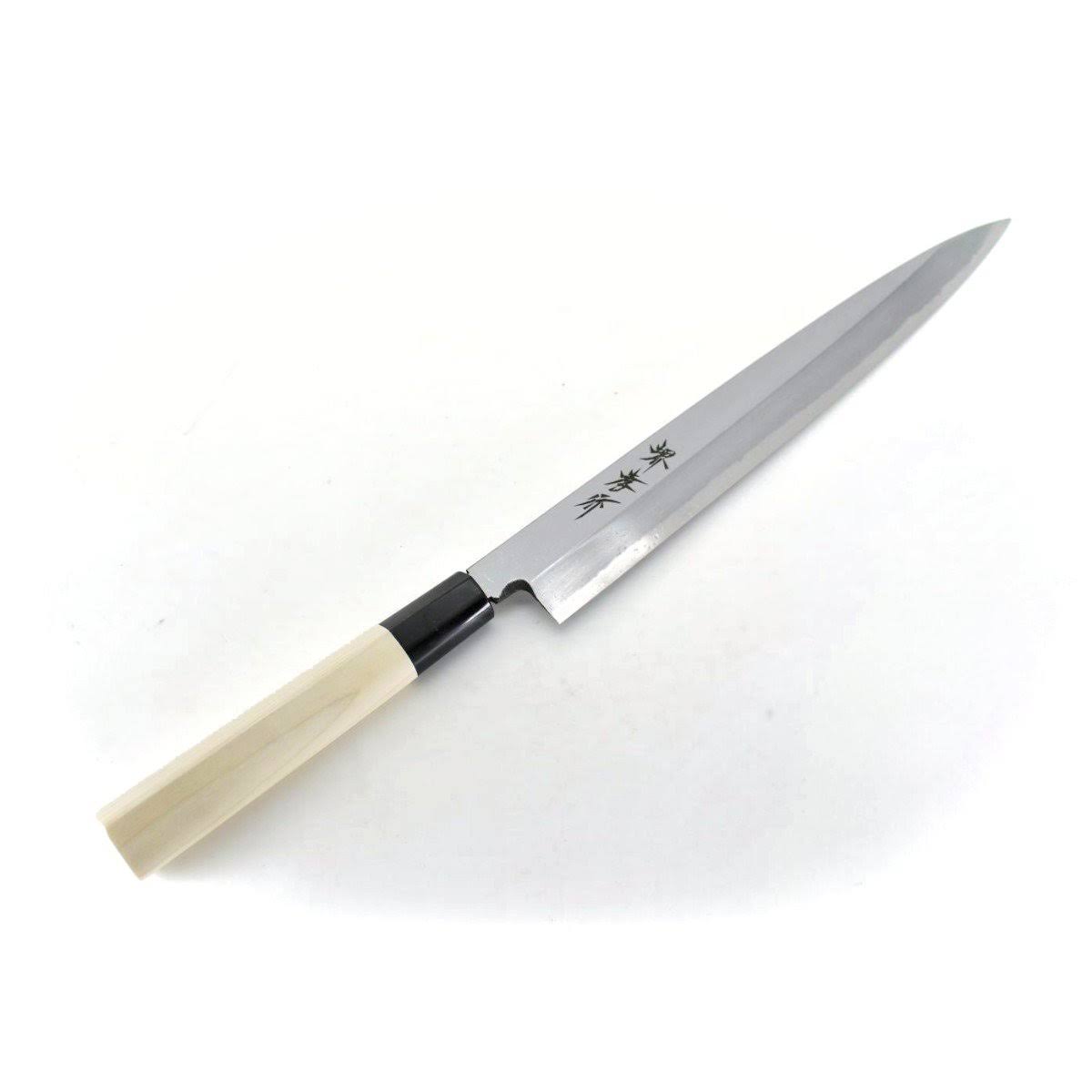 Sakai Takayuki Kasumitogi White Steel Yanagiba Japanese Knife Magnolia Handle