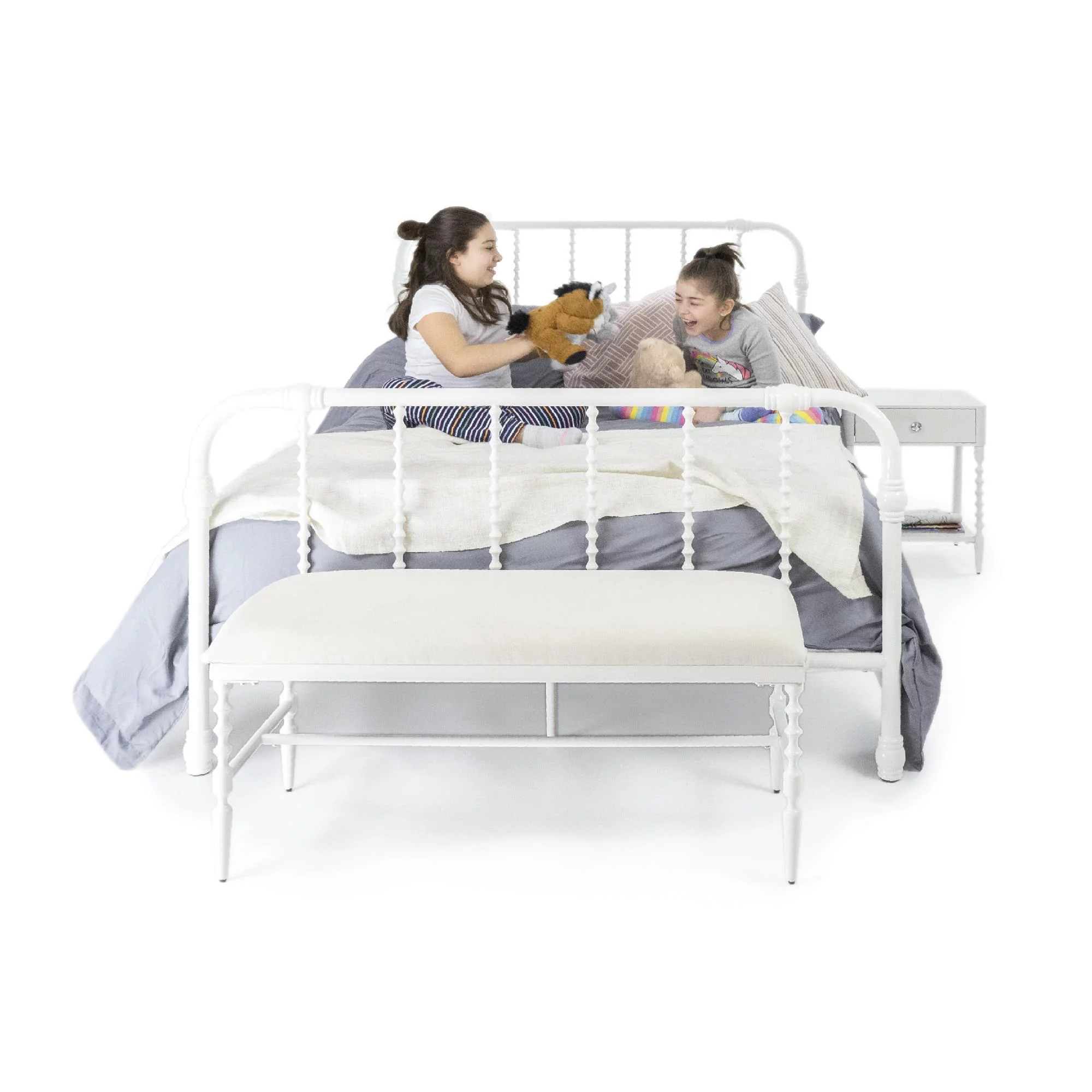 DHP Jenny Lind Metal Bed, Full, White