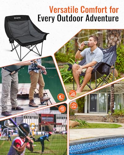KingCamp Oversized XL Camping Chair, Heavy Duty 500lbs Folding Couch for Adults