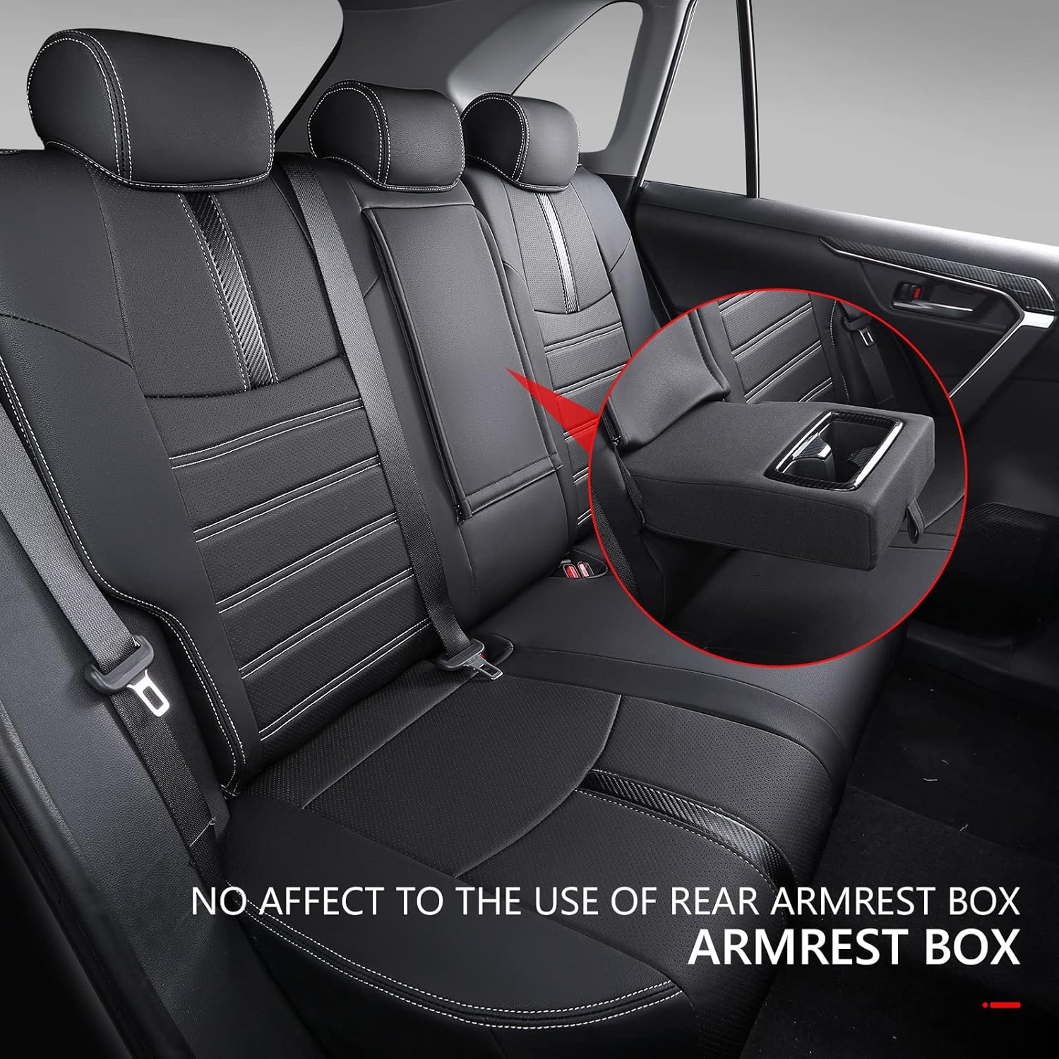 Xipoo Fit Toyota RAV4 Seat Covers Front and Rear PU Leather Seat Covers for Toyota Rav4 2019 2020 2021 2022 Accessories (2019-2022 RAV4(Not for