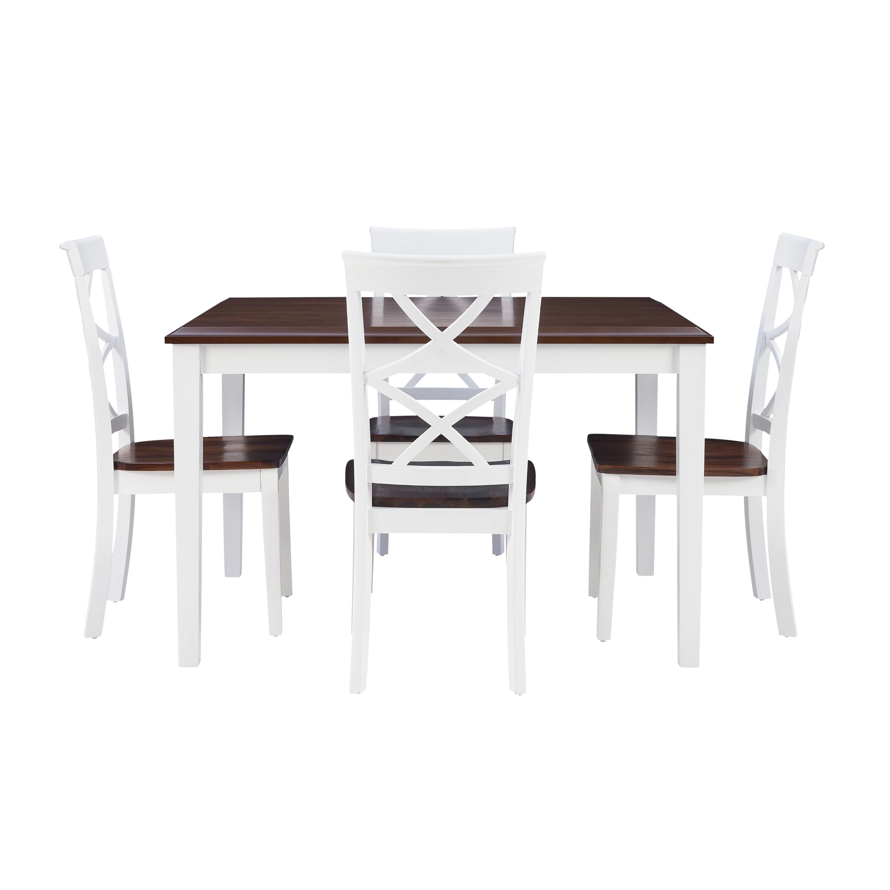 Harrison 5-Piece Dining Set, Cherry and White