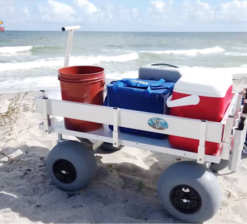 Alumacart Big Kahuna Beach and Fishing Wagon Rust Resistant with Rod Holders, ALUM115