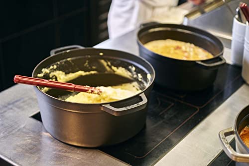 STAUB Cast Iron Dutch Oven 5.5-qt Round Cocotte, Made in France, Serves 5-6, Black Matte