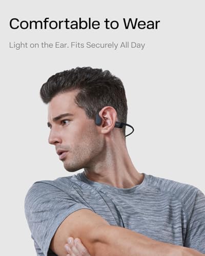 SHOKZ OpenRun - Open-Ear Bluetooth Bone Conduction Sport Headphones, Sweat Resistant Wireless Earphones for Workouts and Running, Built-in Mic